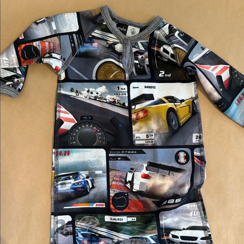 Molo Multicolor Racing Car Print Shirt